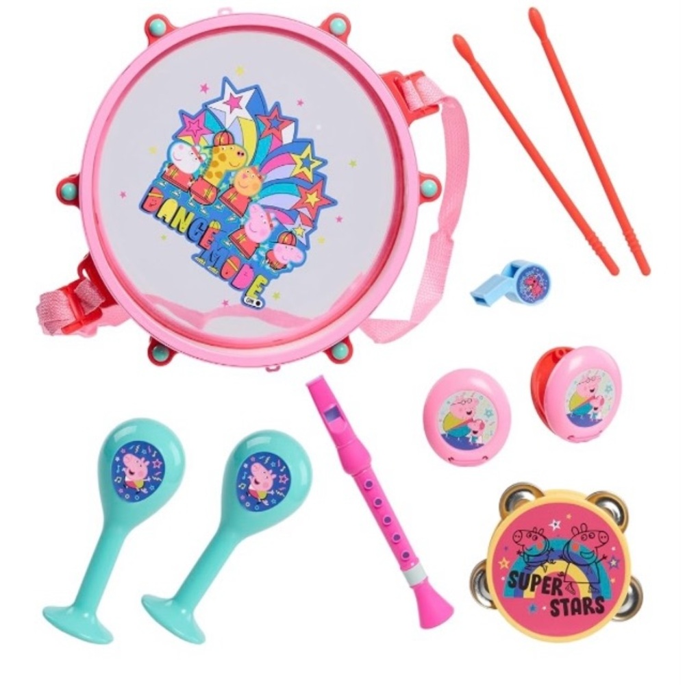 🎶🥁🪈🪇🎶Hasbro Peppa Pig Musical Band Set - Pink and Blue